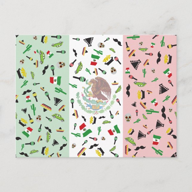 Fiesta mexicaine - Drapeau du Mexique Carte postal (Devant)