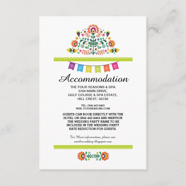 Fiesta Mexicaine Lime Hébergement Cartes de Mariag (Devant)