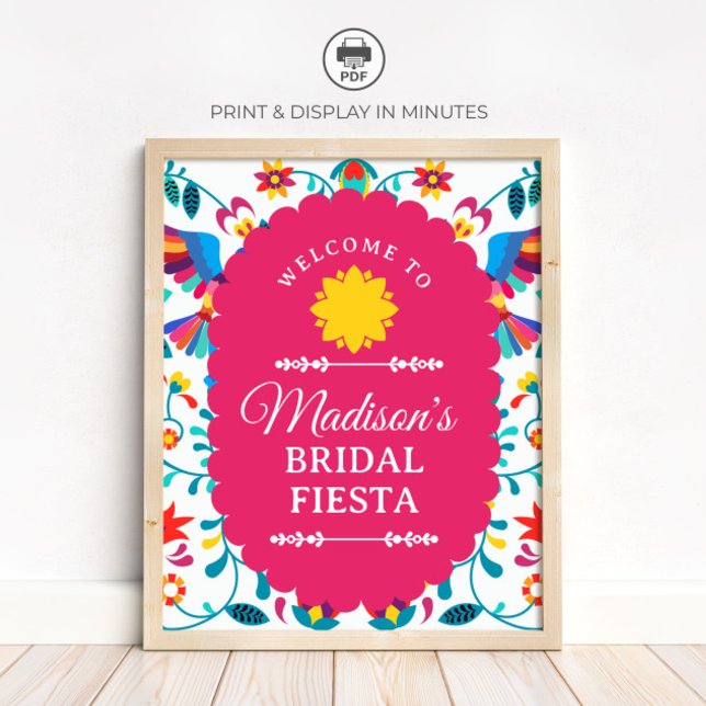 Fiesta Mexican Bridal Shower Welcome Sign Poster (Von Creator hochgeladen)