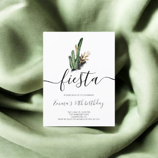 Fiesta Mexican Cactus Birthday Party Einladungspostkarte