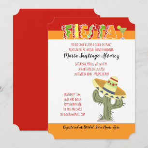 Fiesta Mexican Cinco de Mayo Brautparty Einladung