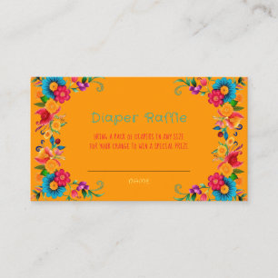 Fiesta Mexican Colorful Diaper Raffle Visitenkarte