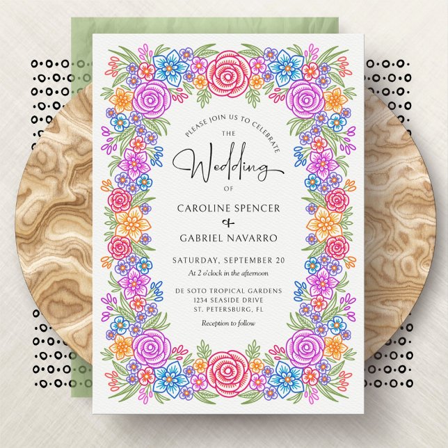 Fiesta Mexican Colorful Floral Wedding Einladung (Von Creator hochgeladen)