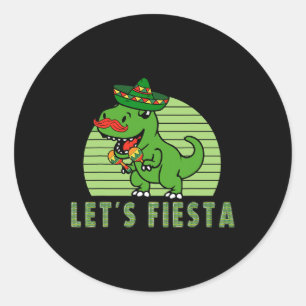 Fiesta Mexican Dino Trex Cinco De Mayo Toddl Runder Aufkleber