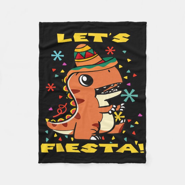 Fiesta Mexican Dinosaurier Cinco De Mayo Toddle Fleecedecke (Vorderseite)
