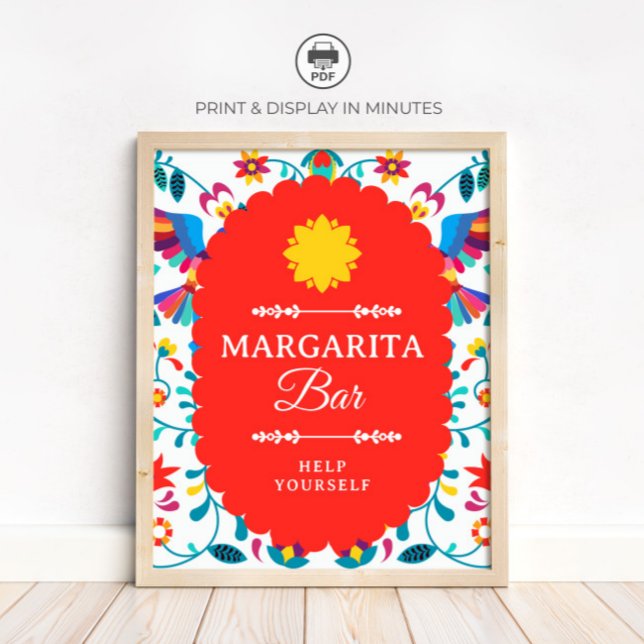 Fiesta Mexican Margarita Bar Bridal Shower Sign Poster (Von Creator hochgeladen)