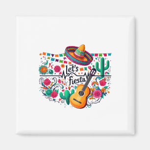 Fiesta Mexican Party Celebration Heartbeat Magnet
