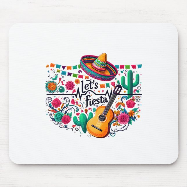 Fiesta Mexican Party Celebration Heartbeat Mousepad (Vorne)