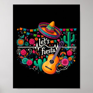 Fiesta Mexican Party Celebration Heartbeat Poster