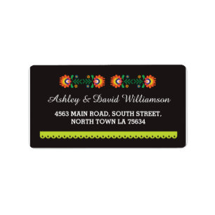 Fiesta Mexican Print Wedding Label Adressaufkleber