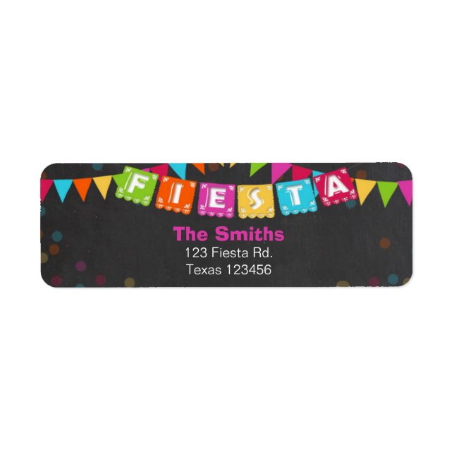 Fiesta Mexican Return Address Label (Vorne)