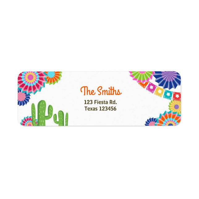 Fiesta Mexican Return Address Label Cactus (Vorne)