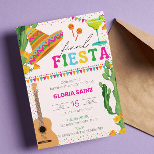 Fiesta Mexican Vibrant Junggeselinnen-Abschied Einladung