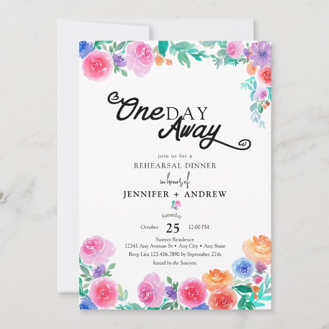 Fiesta | Mexikanische Blume | Abendessen Probe Einladung (Vorderseite)