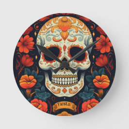 Fiesta! mexikanisches PARTY Runde Wanduhr