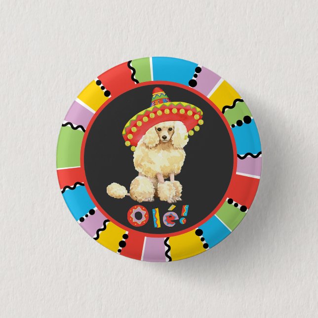 Fiesta Miniature Poodle Button (Vorderseite)