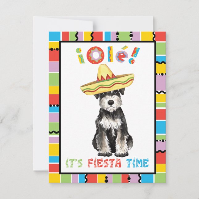 Fiesta Miniature Schnauzer Einladung (Vorderseite)