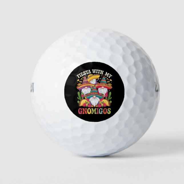 Fiesta mit meinem Gnomigos Gnome Cinco de Mayo Golfball (Vorderseite)