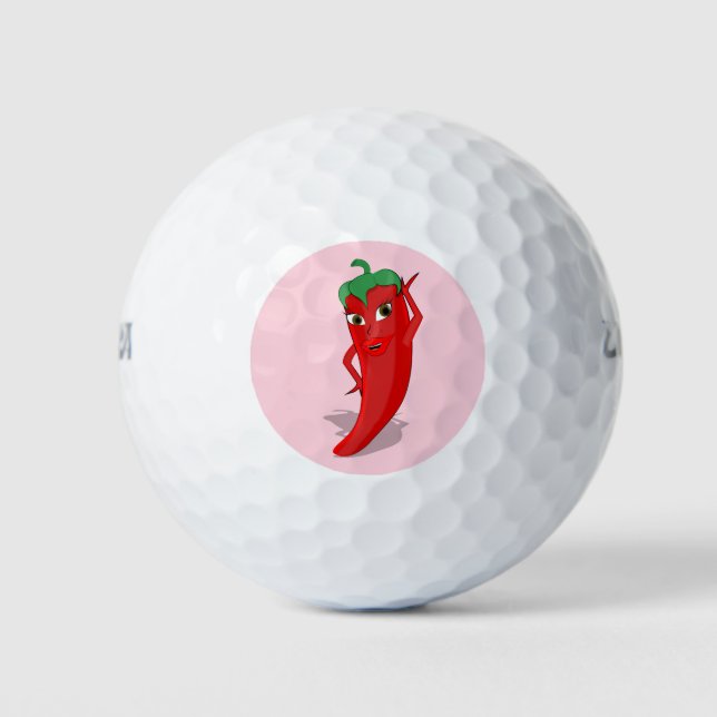 Fiesta mit rotem, heißem Pfeffer Diva Pastell rosa Golfball (Vorderseite)