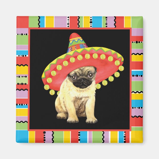 Fiesta Mops Magnet (Vorne)