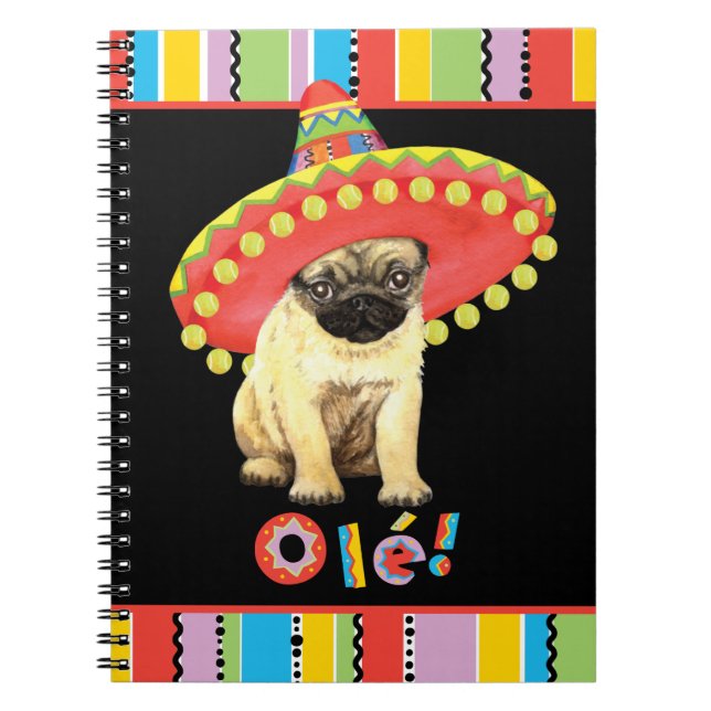 Fiesta Mops Notizblock (Vorderseite)