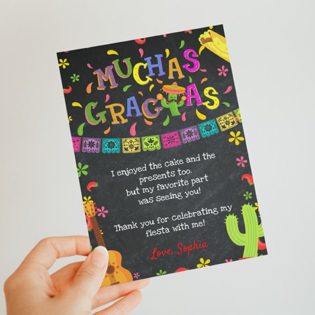 Fiesta Muchas Gracias Birthday Danke-Karte Einladung (Von Creator hochgeladen)