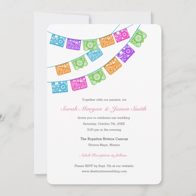 Fiesta Papel Picado Faire-part de mariage (Devant)