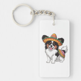 Fiesta Papillon Chien portant Sombrero et Sarape