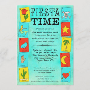 Fiesta-Party Einladung Lotteria Karten