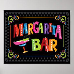 Fiesta Party MARGARITA BAR Sign Print Poster