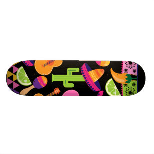 Fiesta-Partysombrero-Kaktus kalkt Paprikaschoten Skateboard