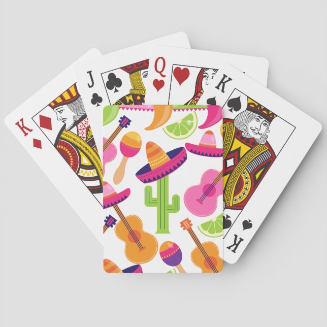 Fiesta-Partysombrero-Kaktus kalkt Paprikaschoten Spielkarten (Rückseite)