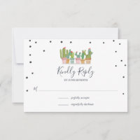 Fiesta Pastel Cactus Brautparty RSVP Cards