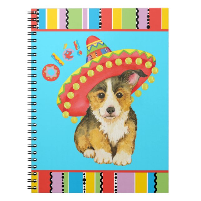 Fiesta Pembroke Welsh Corgi Notebook Notizblock (Vorderseite)
