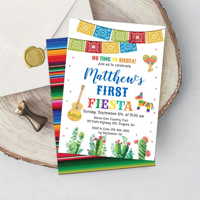 Fiesta premier anniversaire Invitation garçon (Créateur téléchargé)