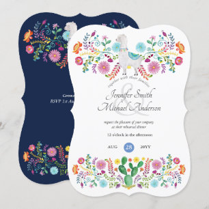 Fiesta Probe Dinner Llama Folk Blume Cacti Einladung