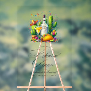 Fiesta Probe Dinner Tacos & Tequila Willkommen Acrylschild