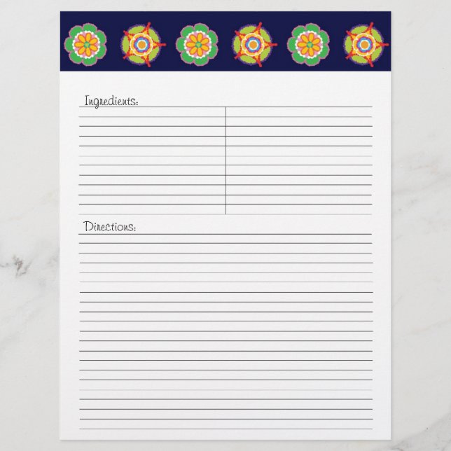 Fiesta Recipe Letterhead (Vorderseite)