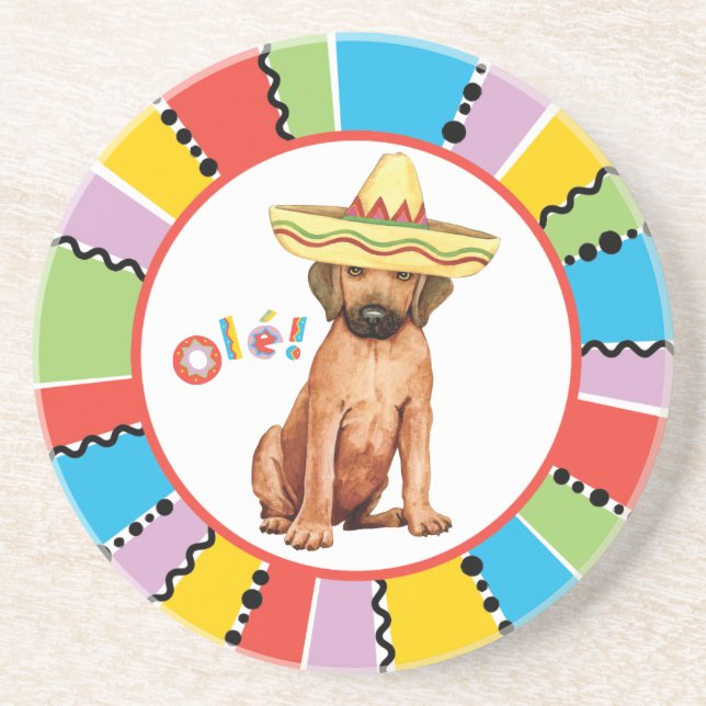Fiesta Rhodesian Ridgeback Sandstone Untersetzer (Vorne)