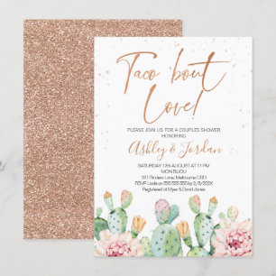 Fiesta Rose Gold Taco ''bout Love Paare Brause Einladung