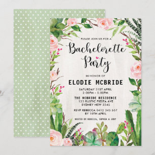 Fiesta saftiges rosa BlumenBachelorette laden ein Einladung