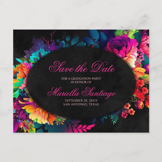Fiesta Save the Date Postkarte (Vorderseite)