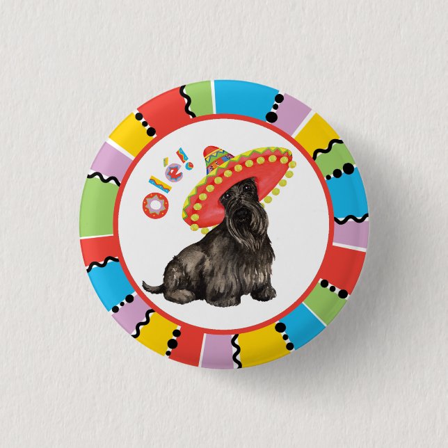 Fiesta Scottish Terrier Button (Vorderseite)