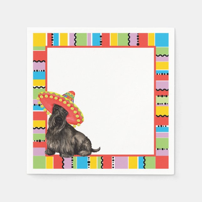 Fiesta Scottish Terrier Serviette (Vorderseite)