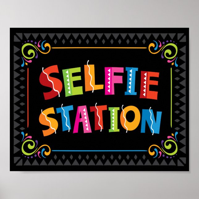 Fiesta SELFIE STATION Party signieren Poster (Vorne)