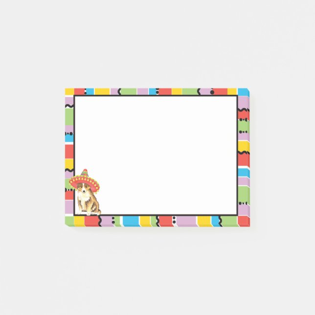 Fiesta Sheltie Post-it Klebezettel (Vorderseite)