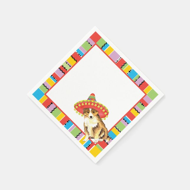 Fiesta Sheltie Serviette (Ecke)