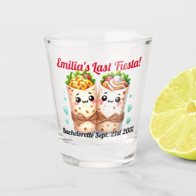 Fiesta Shot Verre Burritos Bachelorette personnali (Devant)
