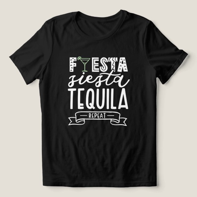 Fiesta Siesta Tequila Repeat Bachelorette Group Tri-Blend Shirt (Design Vorderseite)