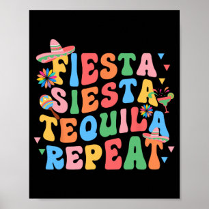 Fiesta Siesta Tequila Repeat Braut Squad Junggesel Poster